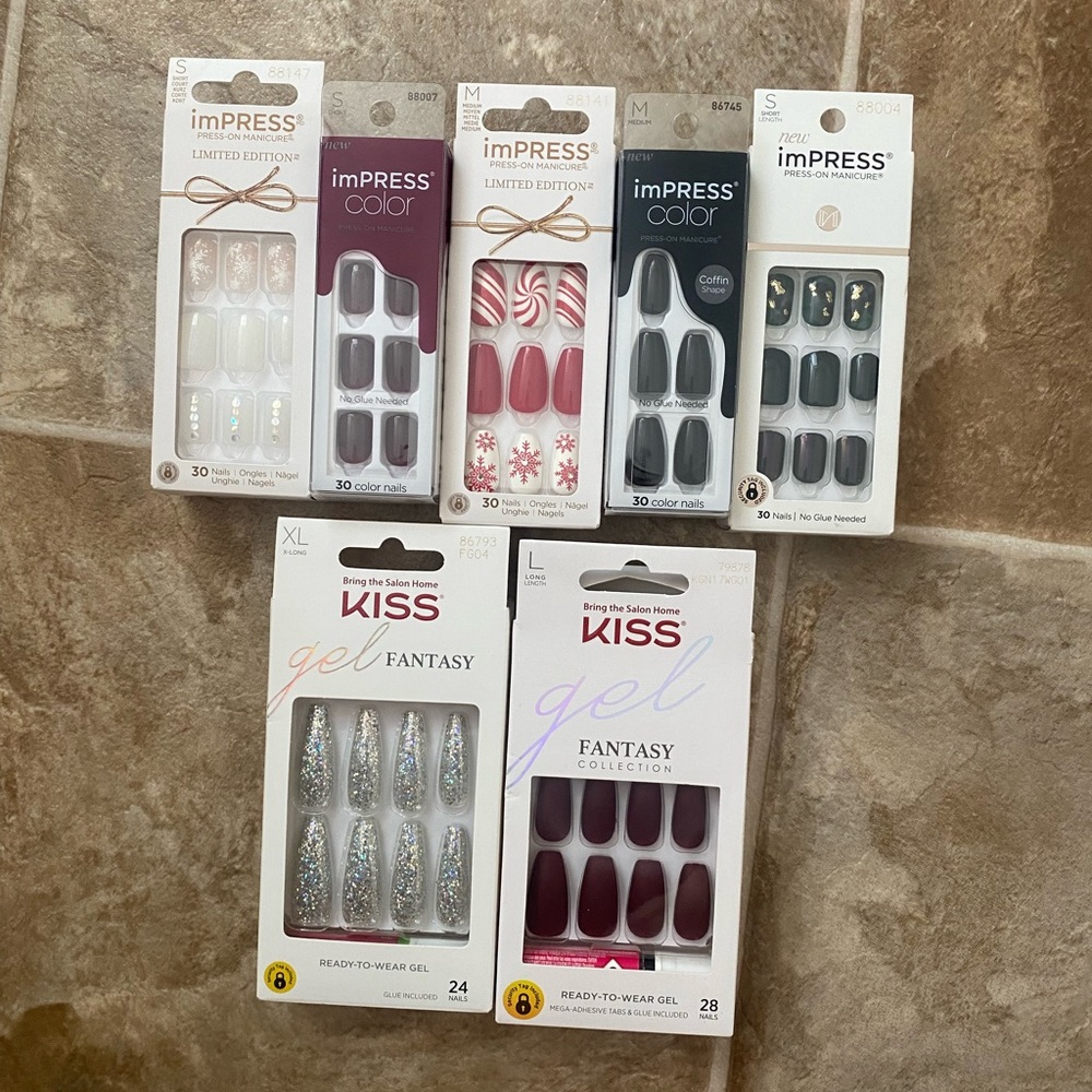 Assortment of press on nails from Kiss and Impress